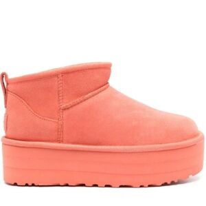 NWT UGG Classic Ultra Mini Platform Vibrant Coral Women's Ankle Boots Size 7